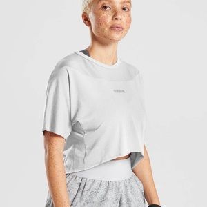 Gymshark Chalk Crop Top - Light Grey GREAT CONDITION